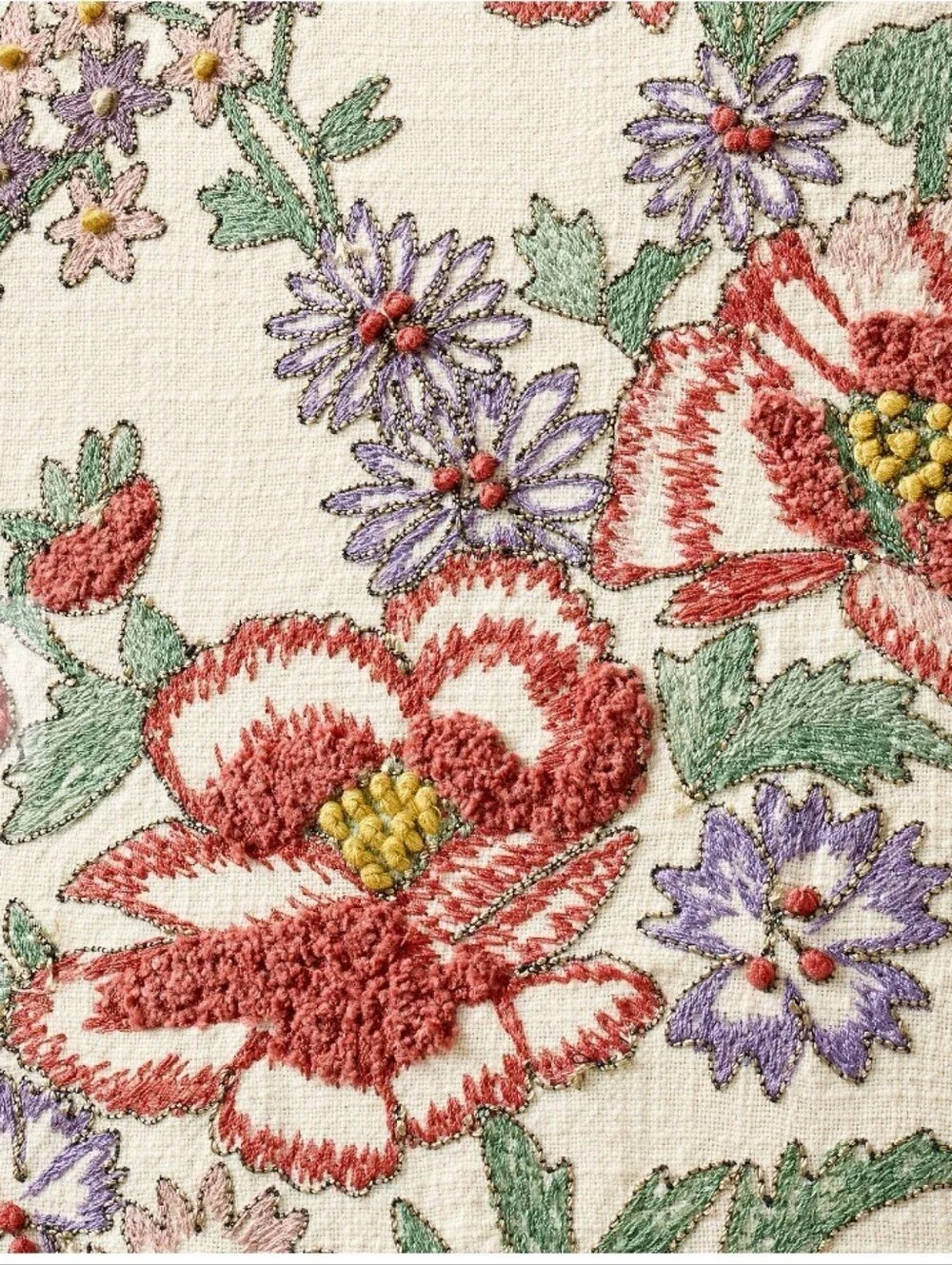 Pottery Barn Felicity Floral Embroidered Pillow Cover New With Tags